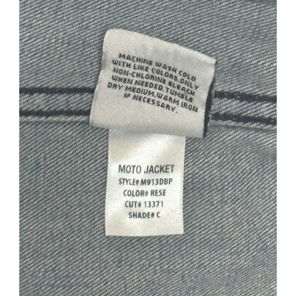 Rare HUDSON JEANS Motorcycle Denim Jacket Embroidered Hipster Trucker Western - Picture 12 of 13